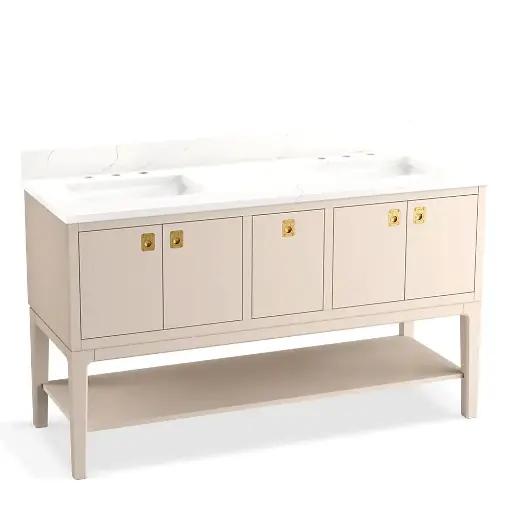 [KOH-35028-LWG] Kohler 35028-LWG Seagrove 60" Bathroom Vanity Cabinet With Sink Light Clay