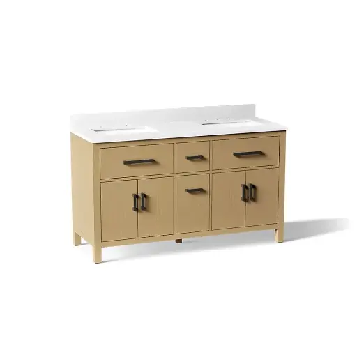[KOH-40641-BD1-WEK] Kohler 40641-BD1-WEK Kresla 60" Bathroom Vanity Cabinet With Sink Light Oak
