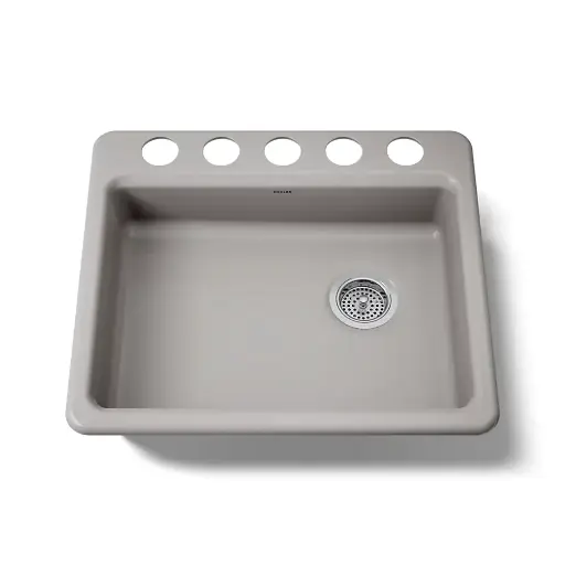 [KOH-5479-5U-TRF] Kohler 5479-5U-TRF Riverby 25" Undermount Single Bowl Kitchen Sink Truffle