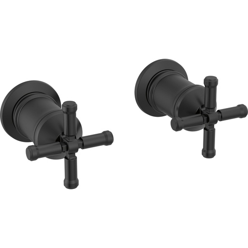 [DEL-H584BL] Delta H584BL Broderick Wall Mount Tub Filler Cross Handle Kit Matte Black