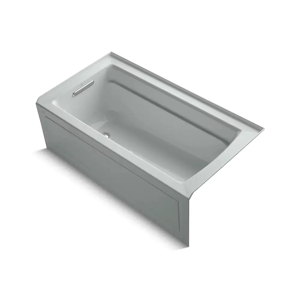 [KOH-1122-GHRAW-95] Kohler 1122-GHRAW-95 Archer 60" x 32" Alcove Heated Bubble Massage Air Bath Right Drain Ice Grey