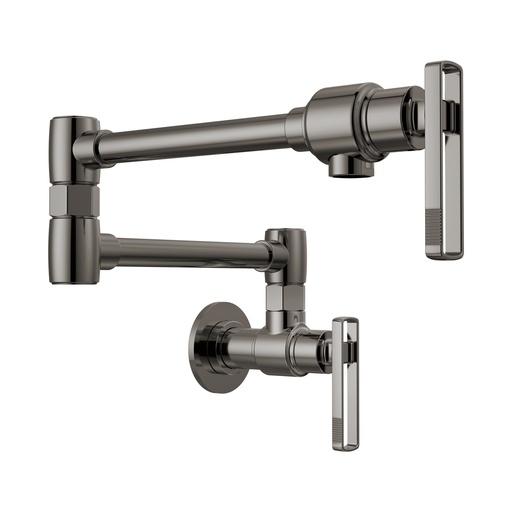 [BRI-62807LF-BNX-L] Brizo 62807LF-BNX-L Kintsu Wall Mount Pot Filler with Knob Handle Lumicoat Black Onyx