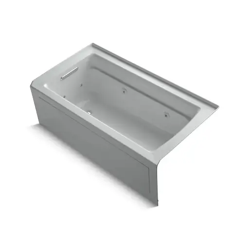 [KOH-1122-HL-95] Kohler 1122-HL-95 Archer 60" x 32" Alcove Heated Whirlpool Bath Left Drain Ice Grey