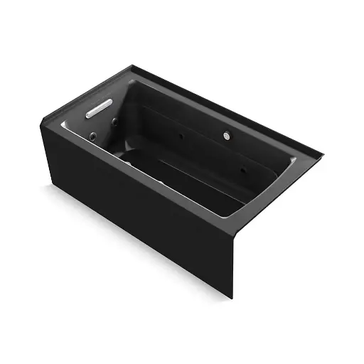 [KOH-1122-XGHRA-7] Kohler 1122-XGHRA-7 Archer 60" x 32" Alcove Heated Bubble Massage Bath Right Drain Black