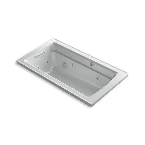 [KOH-1122-XHGH-95] Kohler 1122-XHGH-95 Archer 60" x 32" Drop-in Heated Bubble Massage Air Bath Whirlpool Ice Grey