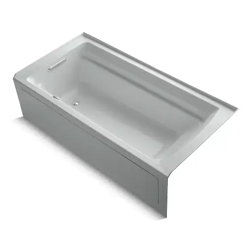 [KOH-1124-GHLA-95] Kohler 1124-GHLA-95 Archer 72" x 36" Alcove Heated Bubble Massage Air Bath Left Drain Ice Grey