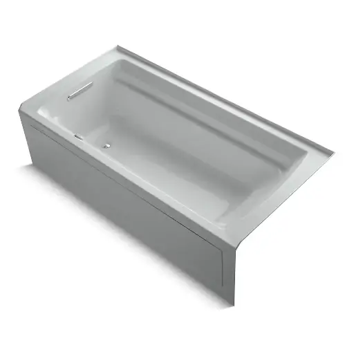 [KOH-1124-GHLAW-95] Kohler 1124-GHLAW-95 Archer 72" x 36" Alcove Heated Bubble Massage Air Bath Left Drain Ice Grey