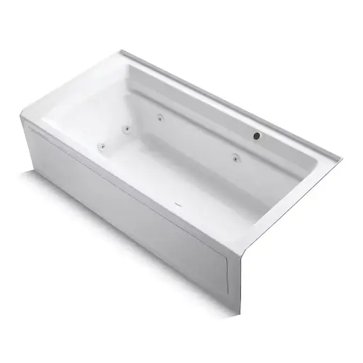 [KOH-1124-RAW-0] Kohler 1124-RAW-0 Archer 72" x 36" Alcove Whirlpool Heated Bath Right Drain White