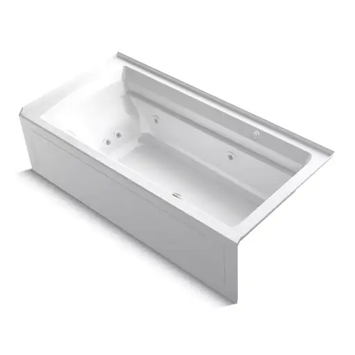 [KOH-1124-XGHRA-0] Kohler 1124-XGHRA-0 Archer 72" x 36" Alcove Heated Bubble Massage Air Bath Whirlpool Right Drain White
