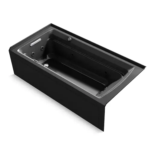 [KOH-1124-XGHRA-7] Kohler 1124-XGHRA-7 Archer 72" x 36" Alcove Heated Bubble Massage Air Bath Whirlpool Right Drain Black
