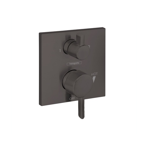 [HAN-15862341] Hansgrohe 15862341 Ecostat Pressure Balance Trim Square With Diverter Brushed Black Chrome