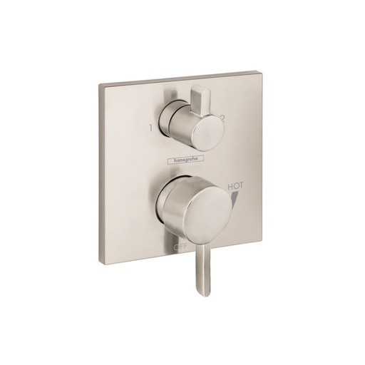 [HAN-15862821] Hansgrohe 15862821 Ecostat Pressure Balance Trim Square With Diverter Brushed Nickel