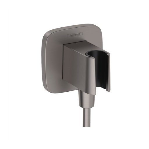 [HAN-26887341] Hansgrohe 26887341 FixFit Q Wall Outlet with Handshower Holder Brushed Black Chrome