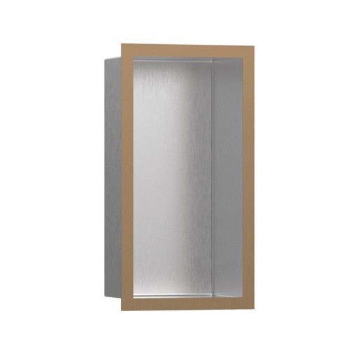 [HAN-56094140] Hansgrohe 56094140 Wall Niche Brushed Stainless Steel With Design Frame Brushed Bronze