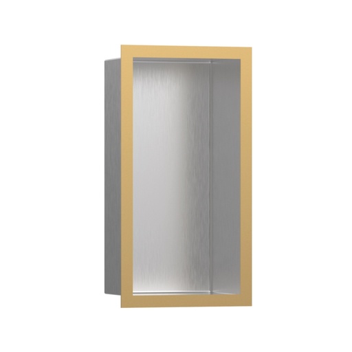[HAN-56094990] Hansgrohe 56094990 Wall Niche Brushed Stainless Steel With Design Frame Polished Gold Optic