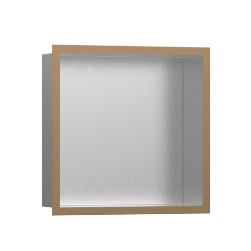 [HAN-56097140] Hansgrohe 56097140 Wall Niche Brushed Stainless Steel With Design Frame Brushed Bronze