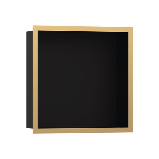 [HAN-56098990] Hansgrohe 56098990 Wall Niche Matte Black With Design Frame Polished Gold Optic