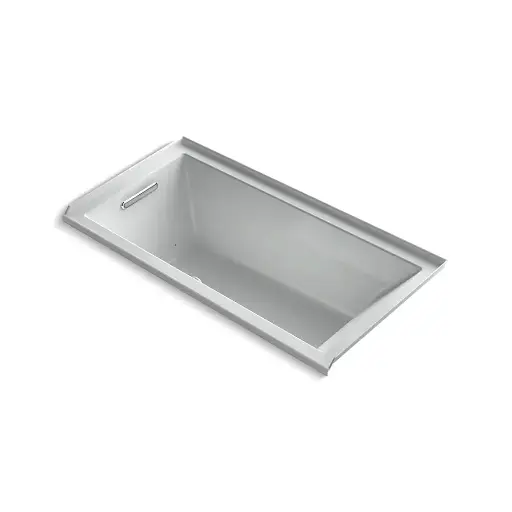 [KOH-1167-GHLW-95] Kohler 1167-GHLW-95 Underscore 60" x 30" Alcove Heated Bubble Massage Air Bath Left Drain Ice Grey