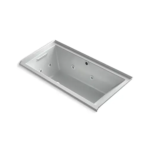 [KOH-1167-XHGHL-95] Kohler 1167-XHGHL-95 Underscore 60" x 30" Alcove Heated Bubble Massage Whirlpool Left Drain Ice Grey
