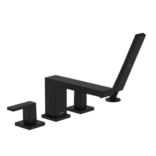 [HAN-73444671] Hansgrohe 73444671 Tecturis E 4-Hole Roman Tub Set Trim With 1.75 Handshower Matte Black