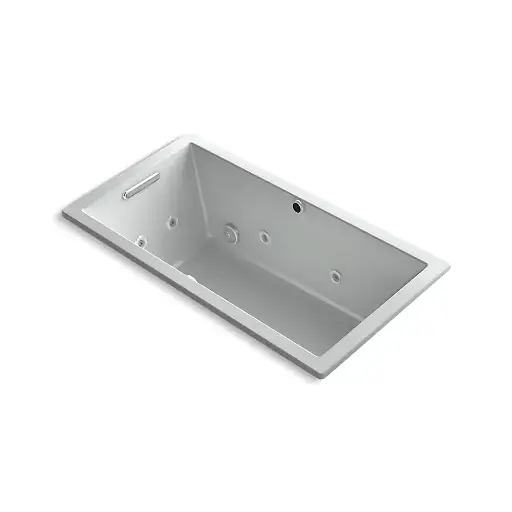 [KOH-1168-XHGH-95] Kohler 1168-XHGH-95 Underscore 60" x 32" Drop-in Heated Bubble Massage Air Bath Whirlpool Ice Grey