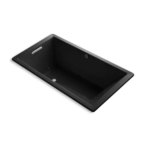 [KOH-1173-GH-7] Kohler 1173-GH-7 Underscore 66" x 36" Drop-in Heated Bubble Massage Air Bath Black