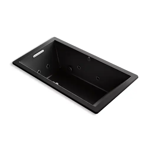 [KOH-1173-XHGH-7] Kohler 1173-XHGH-7 Underscore 66" x 36" Drop-in Heated Bubble Massage Whirlpool Air Bath Black
