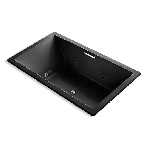 [KOH-1174-XHGH-7] Kohler 1174-XHGH-7 Underscore 72" x 42" Drop-in Heated Bubble Massage Whirlpool Air Bath Black