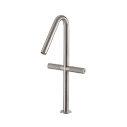 [TRE-6015] Treemme 6015 High Single Hole Lavatory Faucet Two Handles Stainless