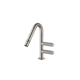 [TRE-3024] Treemme 3024 Single Hole Bidet Faucet Two Handles Swivel Spray Stainless