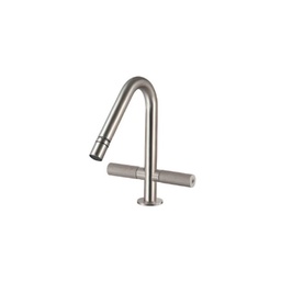 [TRE-6024] Treemme 6024 Single Hole Bidet Faucet Two Handles Swivel Spray Stainless