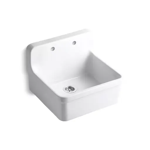 [KOH-12701-0] Kohler 12701-0 Gilford 24" Wall-mount Single-bowl Farmhouse Kitchen Sink White