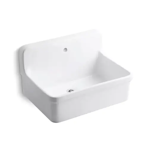 [KOH-12781-0] Kohler 12781-0 Gilford 30" x 22" Bracket-mount Plaster Sink Single Hole White