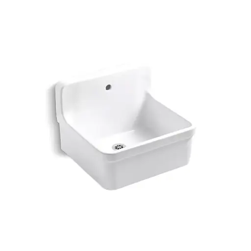[KOH-12784-0] Kohler 12784-0 Gilford 24" x 22" Bracket Mount Plaster Sink Single Hole White