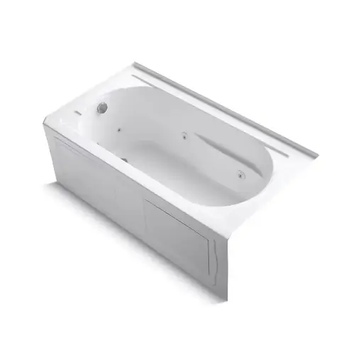 [KOH-1357-HL-0] Kohler 1357-HL-0 Devonshire 60" x 32" Alcove Heated Whirlpool Bath Left Drain White