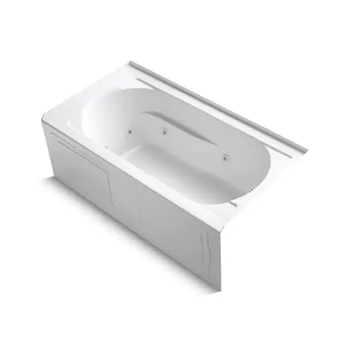 [KOH-1357-HR-0] Kohler 1357-HR-0 Devonshire 60" x 32" Alcove Heated Whirlpool Bath Right Drain White