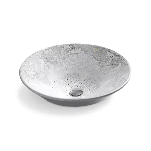 [KOH-14223-SMC-0] Kohler 14223-SMC-0 Empress Bouquet Vessels Conical 16-1/4" Round Vessel Bathroom Sink Empress Bouquet
