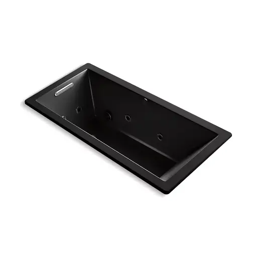 [KOH-1822-XHGH-7] Kohler 1822-XHGH-7 Underscore 66" x 32" Drop-in Heated Bubble Massage Air Bath Whirlpool Black