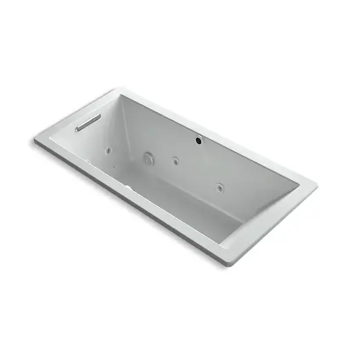 [KOH-1822-XHGH-95] Kohler 1822-XHGH-95 Underscore 66" x 32" Drop-in Heated Bubble Massage Air Bath Whirlpool Ice Grey