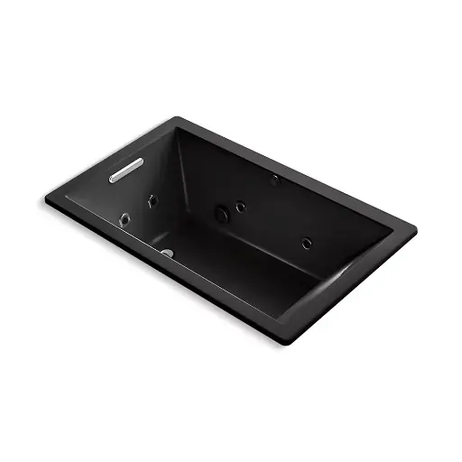 [KOH-1849-XHGH-7] Kohler 1849-XHGH-7 Underscore 60" x 36" Drop-in Heated Bubble Massage Air Bath With Whirlpool Black