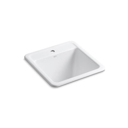 [KOH-19022-1-0] Kohler 19022-1-0 Park Falls Top-/Under-Mount Utility Sink With Single Faucet Hole White