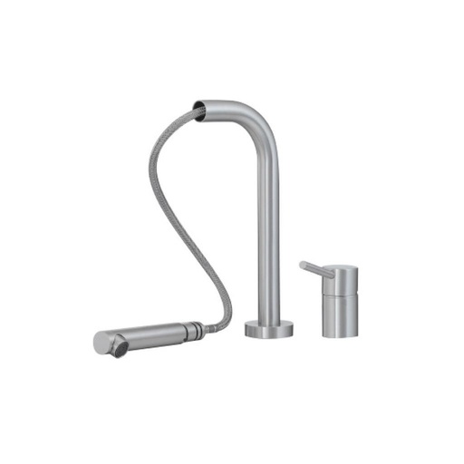 [TRE-1329] Treemme 1329 Pull Out Single Stream Kitchen Faucet Side Handle Stainless