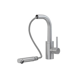 [TRE-1343] Treemme 1343 Pull Out Single Stream Kitchen Faucet Side Handle Stainless