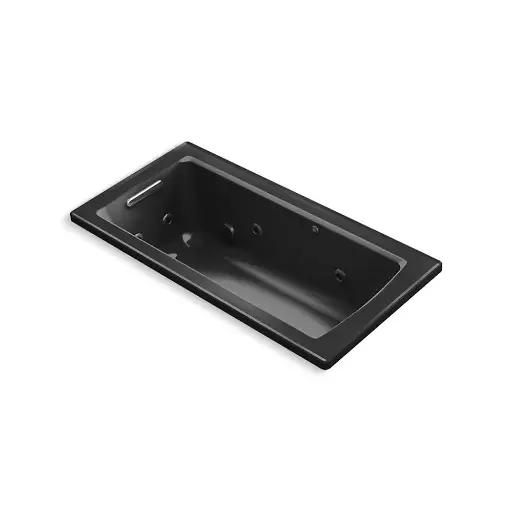 [KOH-1947-7] Kohler 1947-7 Archer 60" x 30" Drop-in Whirlpool Bath Black