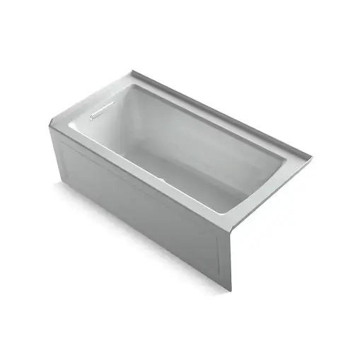 [KOH-1947-GHLA-95] Kohler 1947-GHLA-95 Archer 60" x 30" Alcove Heated Bubble Massage Air Bath Left Drain Ice Grey
