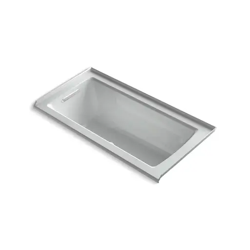 [KOH-1947-GHLF-95] Kohler 1947-GHLF-95 Archer 60" x 30" Alcove Heated Bubble Massage Air Bath Left Drain Ice Grey