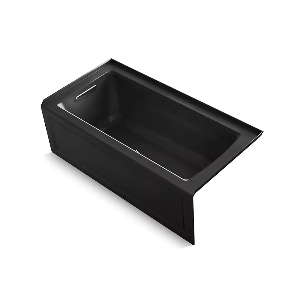 [KOH-1947-GHRAW-7] Kohler 1947-GHRAW-7 Archer 60" x 30" Alcove Heated Bubble Massage Air Bath Black