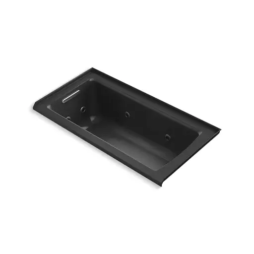 [KOH-1947-L-7] Kohler 1947-L-7 Archer 60" x 30" Alcove Whirlpool Bath Left Drain Black