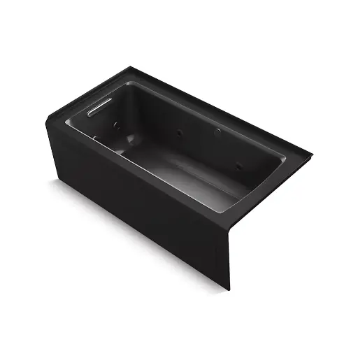 [KOH-1947-RAW-7] Kohler 1947-RAW-7 Archer 60" x 30" Alcove Whirlpool Heated Bath Right Drain Black