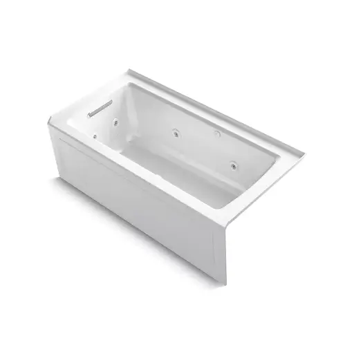 [KOH-1947-XGHLA-0] Kohler 1947-XGHLA-0 Archer 60" x 30" Alcove Heated Bubble Massage Air Bath Whirlpool Left Drain White